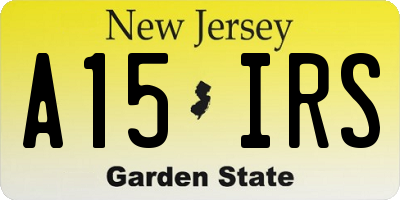 NJ license plate A15IRS