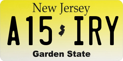 NJ license plate A15IRY
