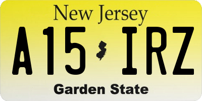 NJ license plate A15IRZ