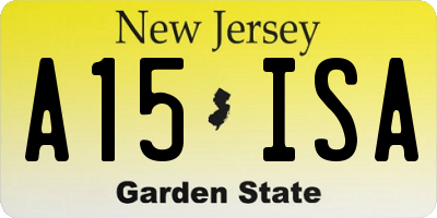 NJ license plate A15ISA