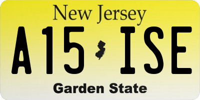 NJ license plate A15ISE