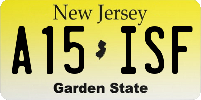 NJ license plate A15ISF