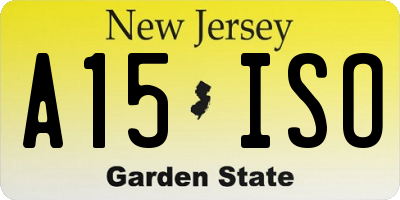 NJ license plate A15ISO