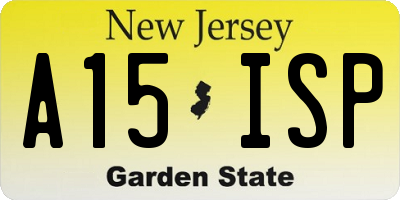 NJ license plate A15ISP