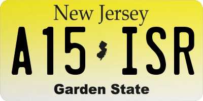 NJ license plate A15ISR