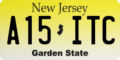NJ license plate A15ITC