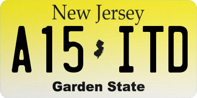 NJ license plate A15ITD