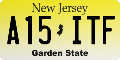 NJ license plate A15ITF
