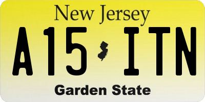 NJ license plate A15ITN