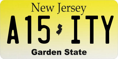 NJ license plate A15ITY