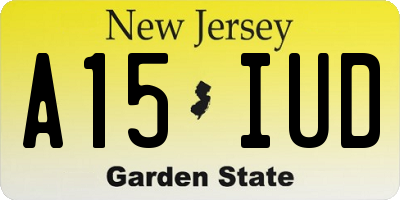NJ license plate A15IUD