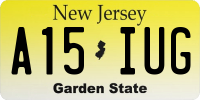 NJ license plate A15IUG