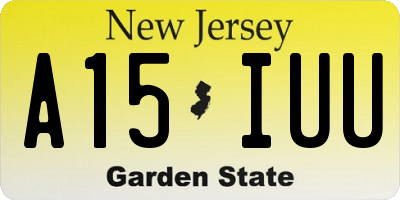 NJ license plate A15IUU