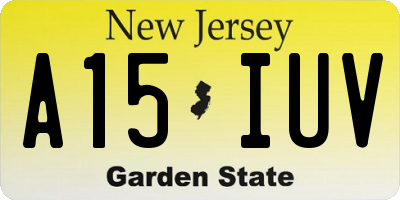 NJ license plate A15IUV