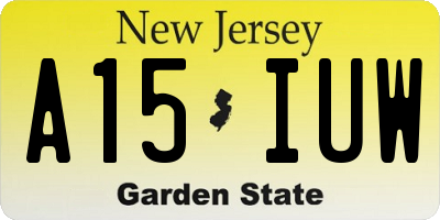 NJ license plate A15IUW
