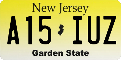NJ license plate A15IUZ