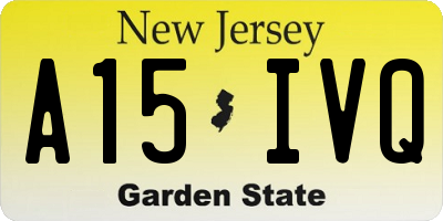 NJ license plate A15IVQ