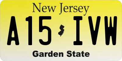 NJ license plate A15IVW