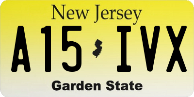 NJ license plate A15IVX