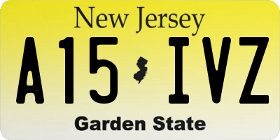 NJ license plate A15IVZ
