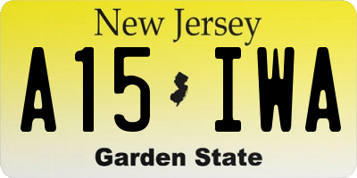 NJ license plate A15IWA