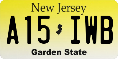 NJ license plate A15IWB
