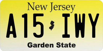 NJ license plate A15IWY