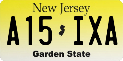 NJ license plate A15IXA