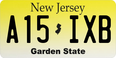 NJ license plate A15IXB
