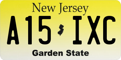 NJ license plate A15IXC