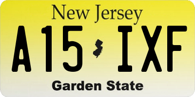 NJ license plate A15IXF