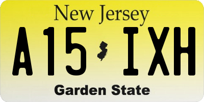 NJ license plate A15IXH