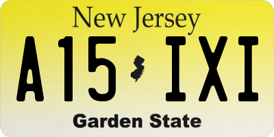 NJ license plate A15IXI