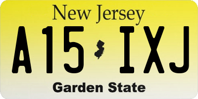 NJ license plate A15IXJ