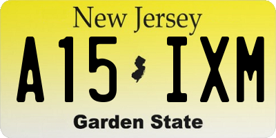 NJ license plate A15IXM