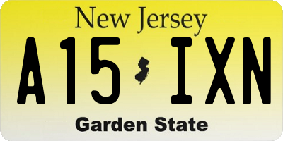 NJ license plate A15IXN