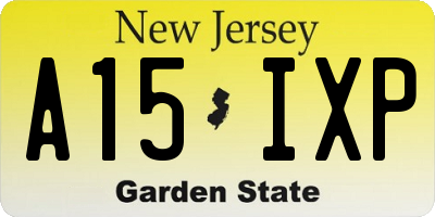 NJ license plate A15IXP