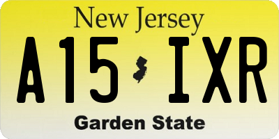 NJ license plate A15IXR