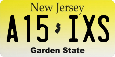 NJ license plate A15IXS