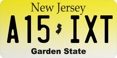 NJ license plate A15IXT