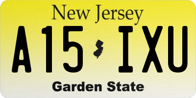 NJ license plate A15IXU