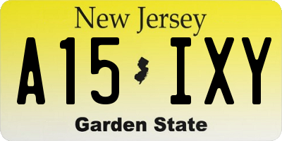NJ license plate A15IXY