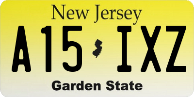 NJ license plate A15IXZ