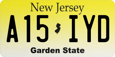 NJ license plate A15IYD