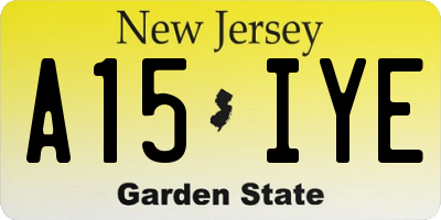 NJ license plate A15IYE