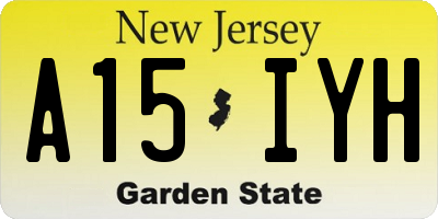 NJ license plate A15IYH