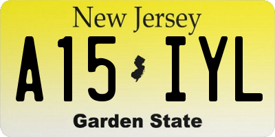 NJ license plate A15IYL