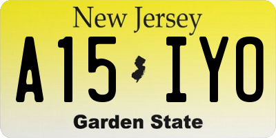 NJ license plate A15IYO