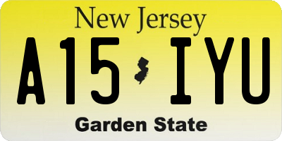 NJ license plate A15IYU