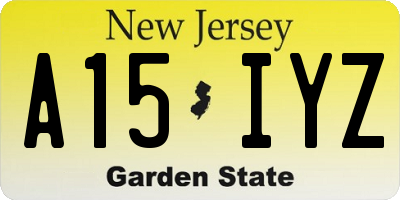 NJ license plate A15IYZ